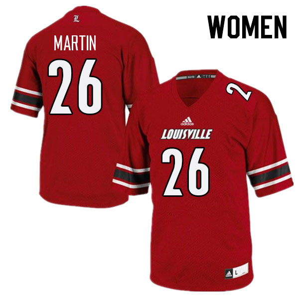 Women #26 Thane Martin Louisville Cardinals College Football Jerseys Stitched Sale-Red